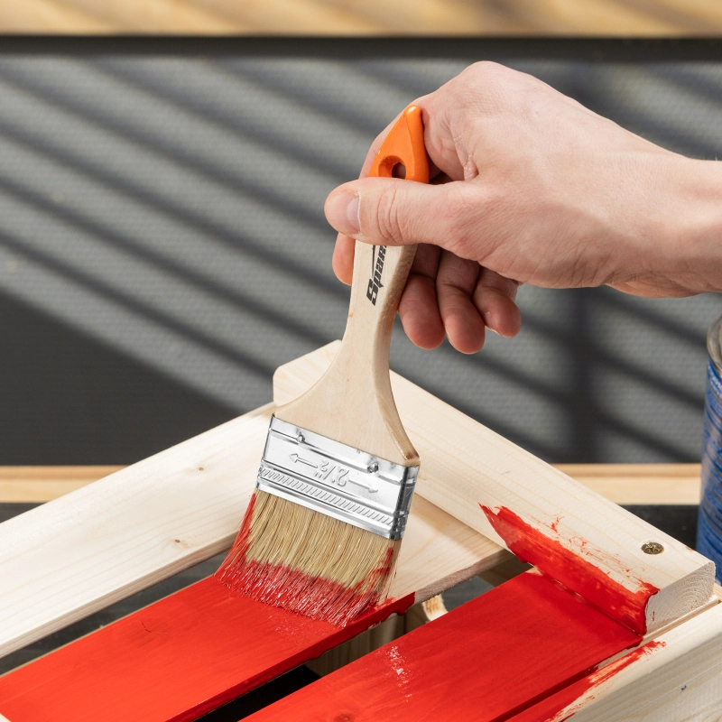 Кисть плоская Slimline 2.5" (63 мм) натуральная щетина, деревянная ручка Sparta (824355)