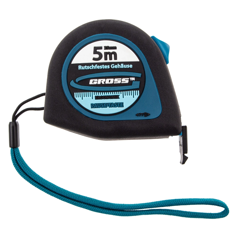 Рулетка "Ergonomisch",5 м x 25 мм,магнитный обрезиненный зацеп Gross (31103)