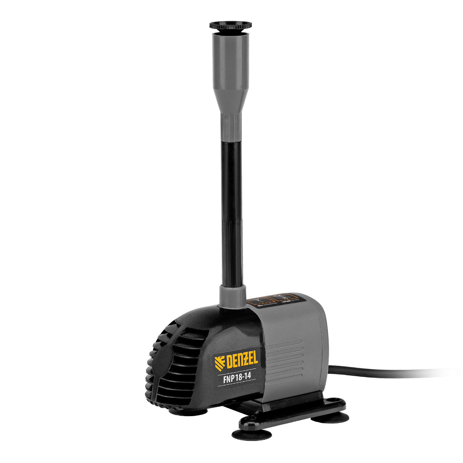 Насос фонтанный FNP18-14, 18 Вт, подъем 1,4 м, 750 л/ч, колокольчик/каскад Denzel (99030)
