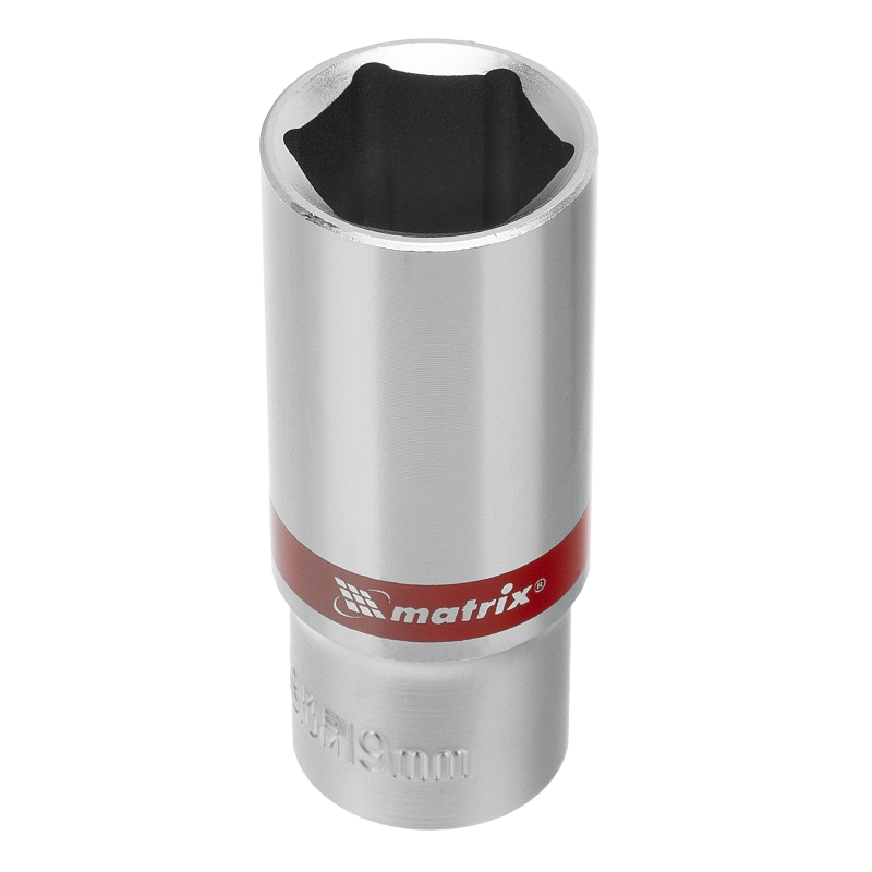 Набор удлиненных торцевых головок 3/8", 6 гранные, CrV, 8-19мм, 10 штук Matrix (13591)