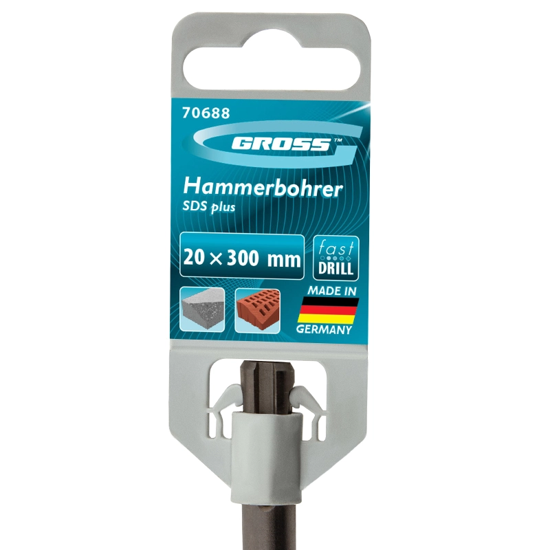 Бур по бетону Pro, 20 х 300 мм, SDS Plus Gross (70688)