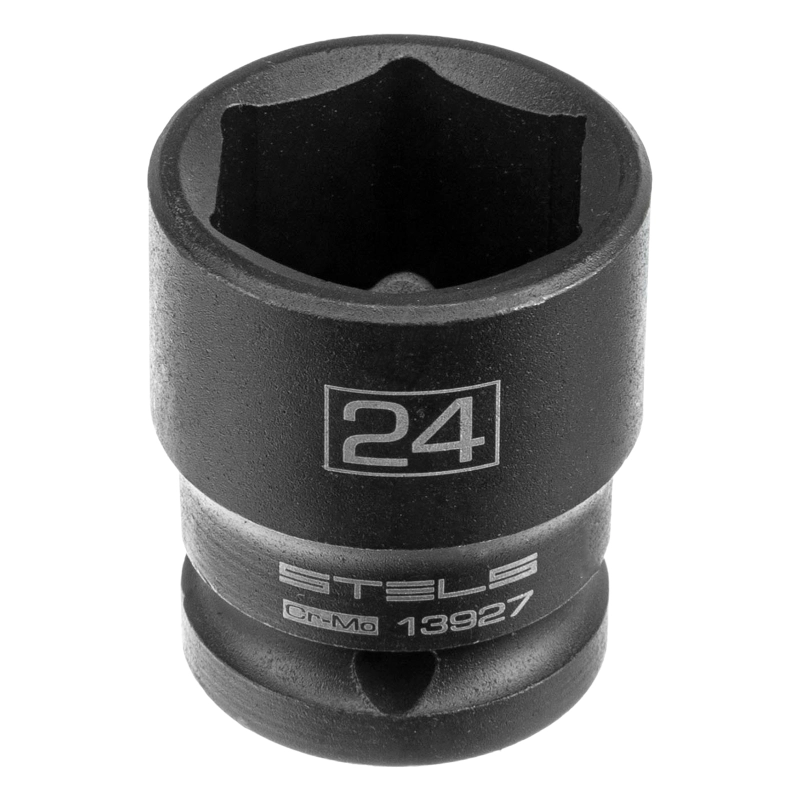 Набор шестигранных ударных торцевых головок, 1/2, 10-24 мм, 10 шт, Stels (13997)