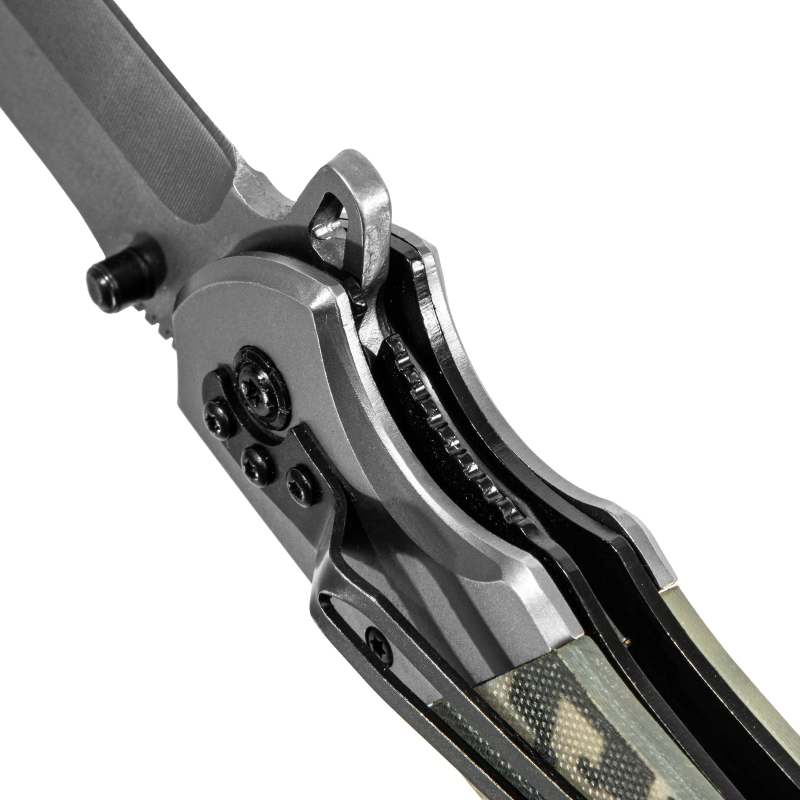 Нож складной, многоцелевой, системы Liner-Lock, с накладкой G10 на классической рукоятке Denzel (79207)