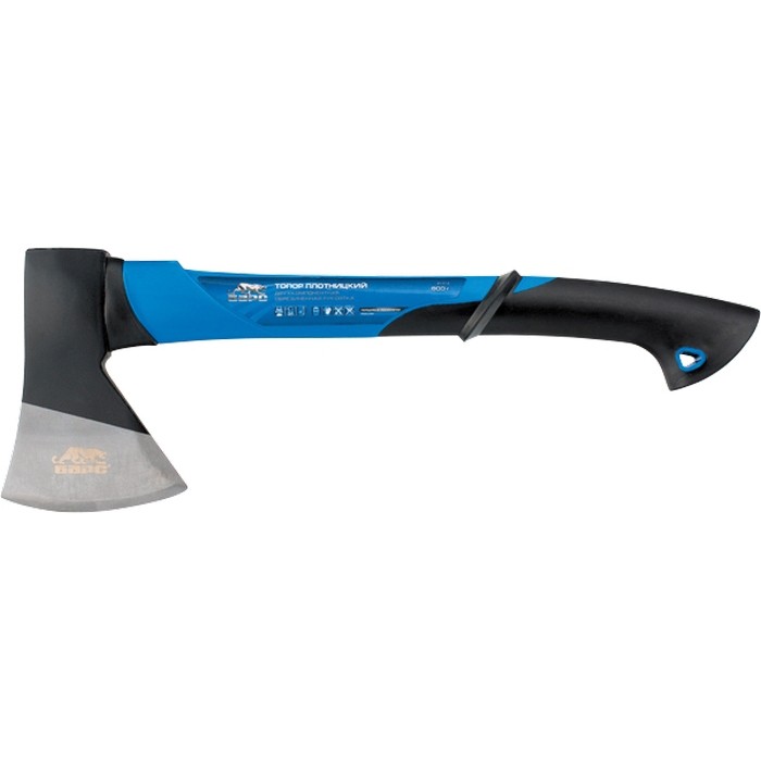 Топор плотницкий, 800 г, двухкомпонентная обрезиненная рукоятка Барс (21412)