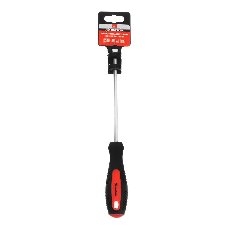 Отвертка Anti-Slip, SL6 х 150 мм, CrV, двухкомпонентная рукоятка Matrix (12222)