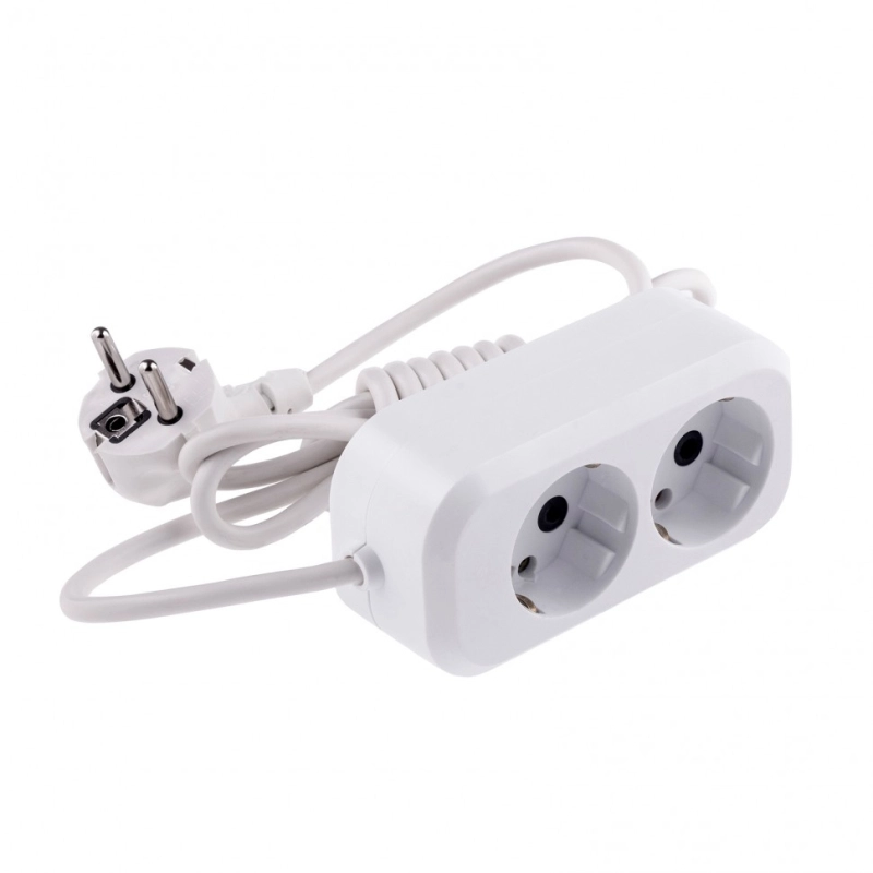 Удлинитель бытовой серия УХз-10-202, с заземлением, 2 м, 2 розетки, 10 A Denzel (95960)