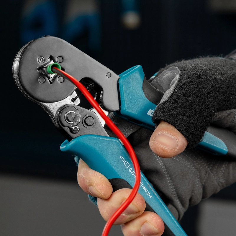 Клещи (пресс-клещи) для обжима наконечников электропроводов с сечением 0.25-8 мм2 Gross (17724)