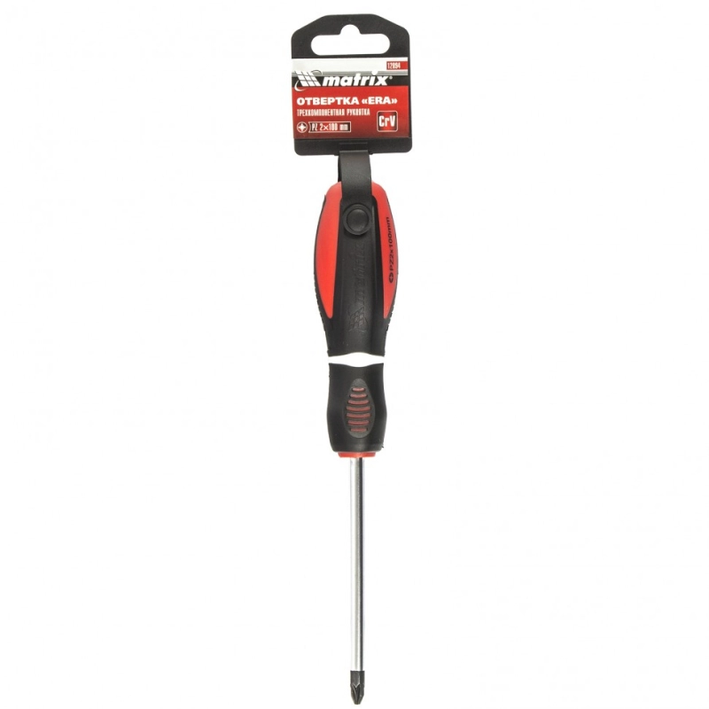 Отвертка "Era", PZ2 x 100 мм, CrV, трехкомпонентная рукоятка Matrix (12094)