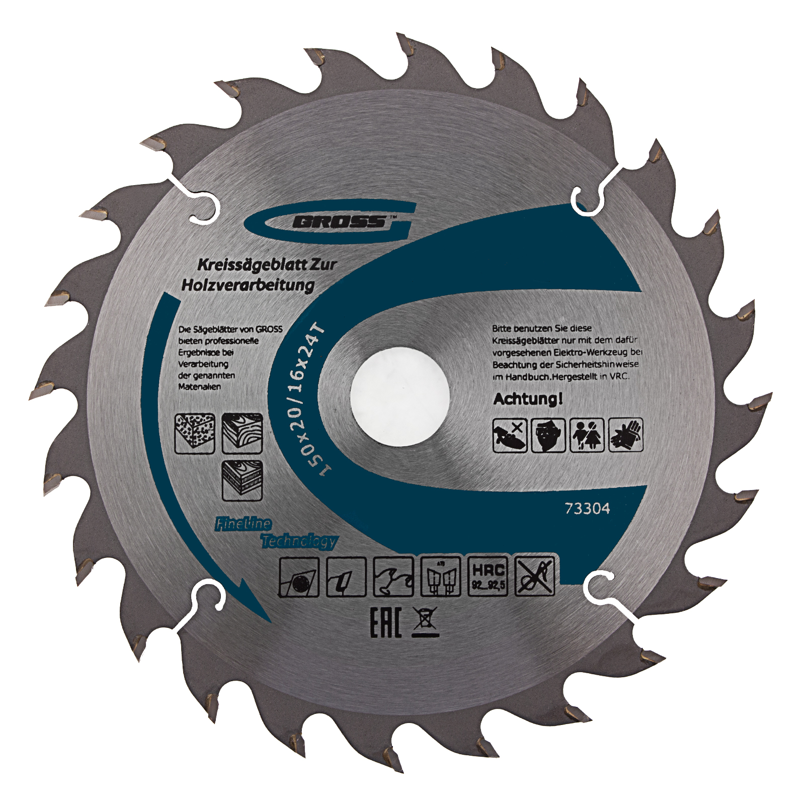 Пильный диск по дереву 150 x 20/16 x 24Т Gross (73304)