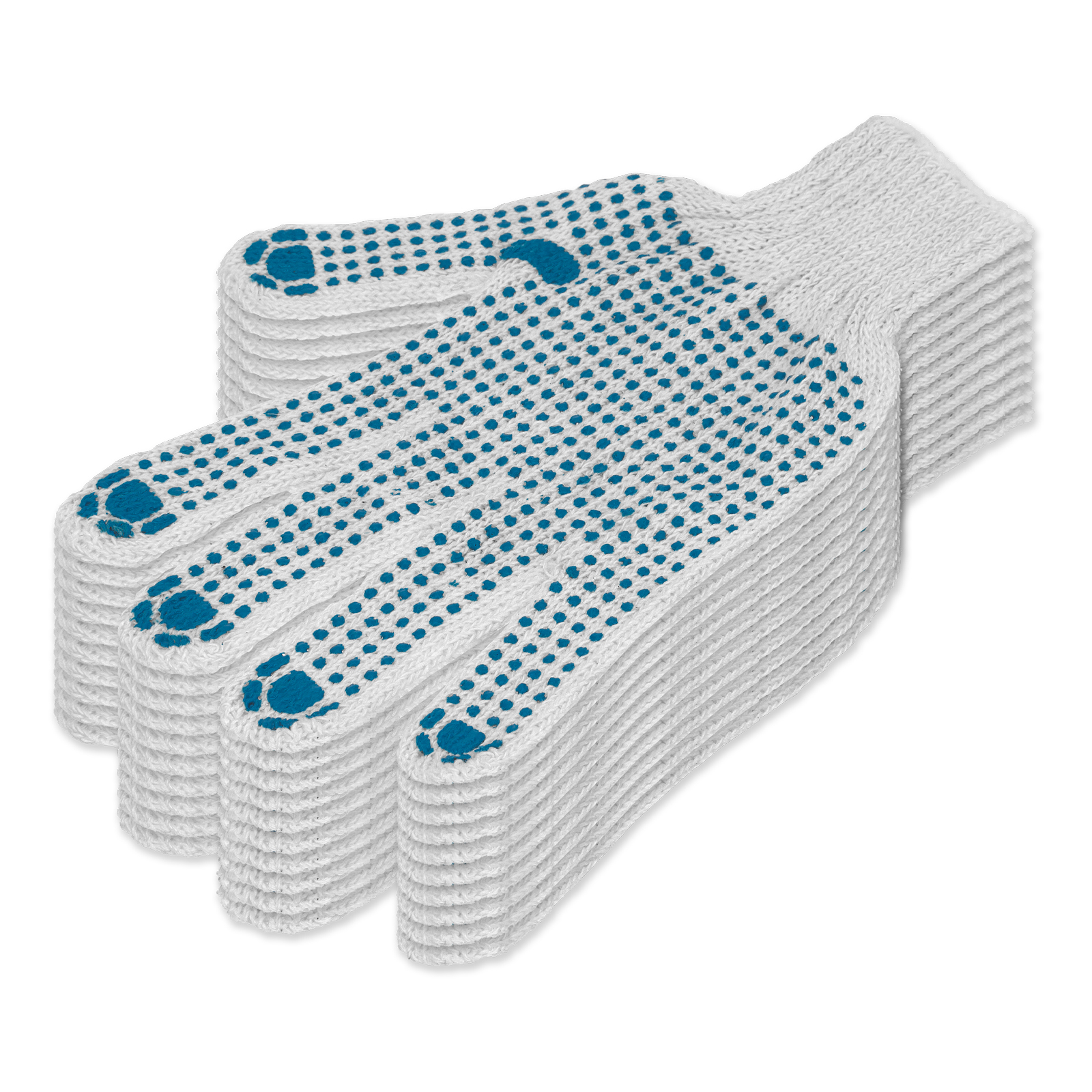 Перчатки х/б, ПВХ покрытие, "Точка", 5 пар в упаковке, 7 класс (67718)