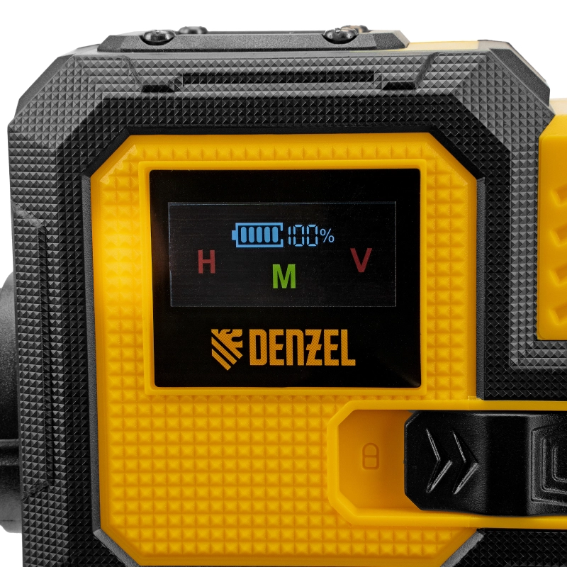 Лазерный уровень мультипризменный DLV-360-3C, 30 м, зеленый луч, Li-Ion 2,4 Aч, кейс Denzel (35080)