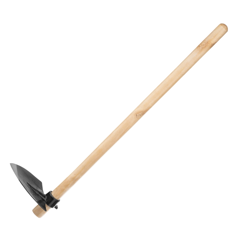 Кетмень остроконечный, 190 х 240 х 900 мм, цельнокованый, деревянный лакированный черенок, Сибртех (62369)