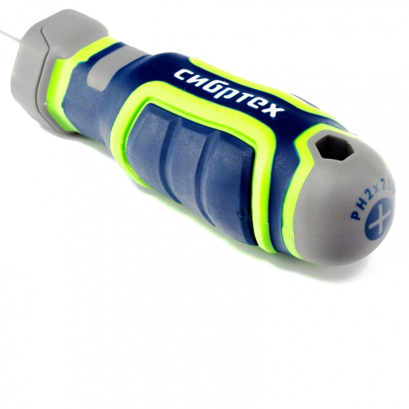 Отвертка PH2 х 200 мм, CrV, четырехкомпонентная рукоятка Сибртех (12278)