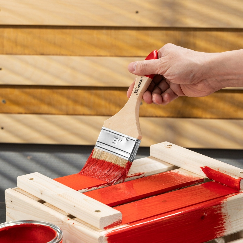 Кисть плоская "Стандарт" 3" (75 мм) натуральная щетина, деревянная ручка MTX (82540)