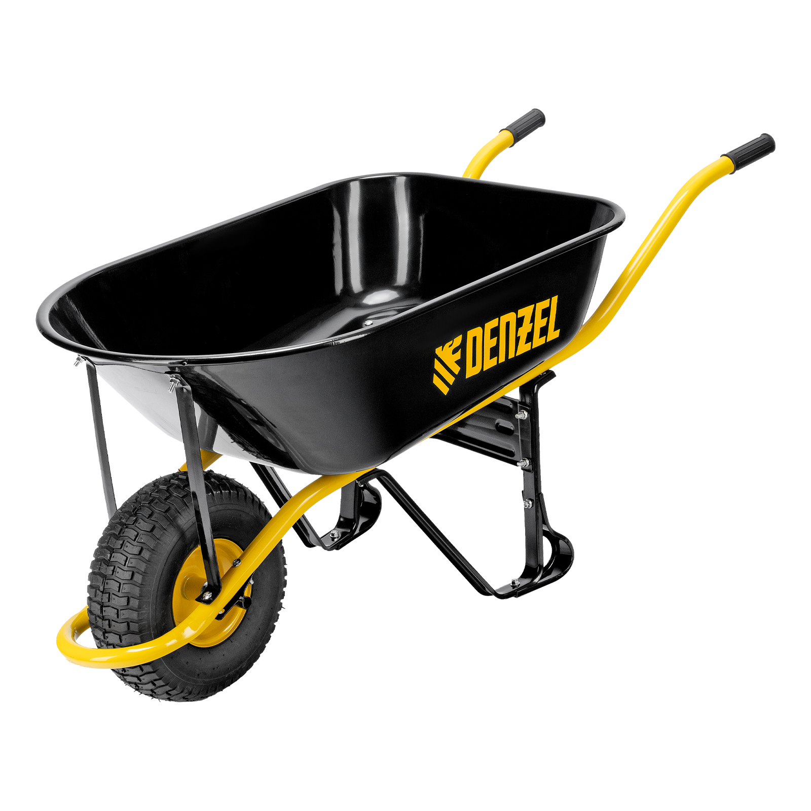 Тачка строительная, усиленная, объем 130 л, 230 кг, колесо 15х6.00-6 Denzel (689965)