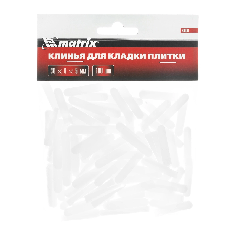 Клинья, 30 х 6 х 5мм, для кладки плитки, 100 шт Matrix (88081)