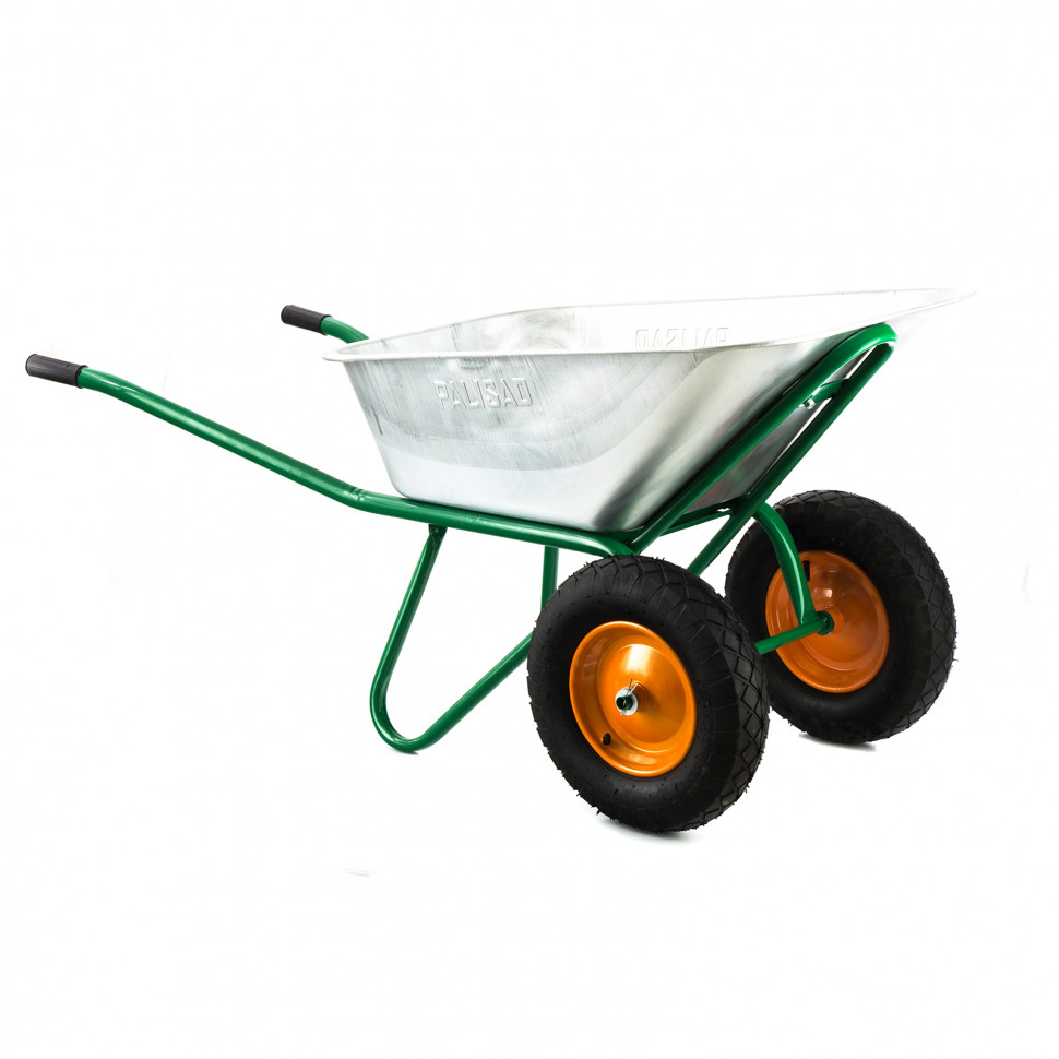 Тачка садово-строительная, 2-х колесная, усиленная, грузоподьемность 320 кг, обьем 100 л Palisad (68937)