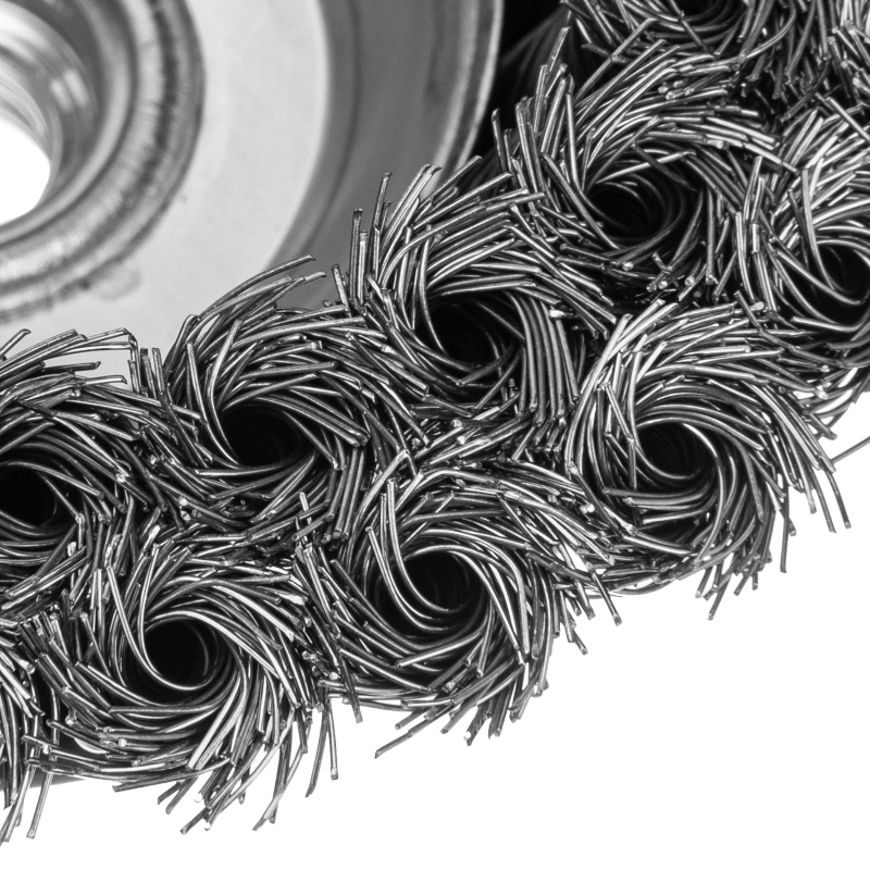 Щетка для УШМ, 125 мм, М14, "чашка", двухрядная, крученая проволока 0.35 мм Matrix (74678)