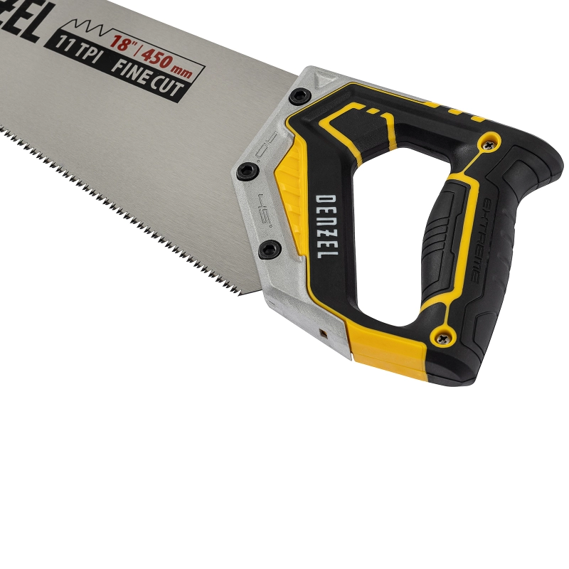 Ножовка по дереву, 450 мм, 11 TPI, зуб 3D, металлопластиковая рукоятка Denzel (24141)