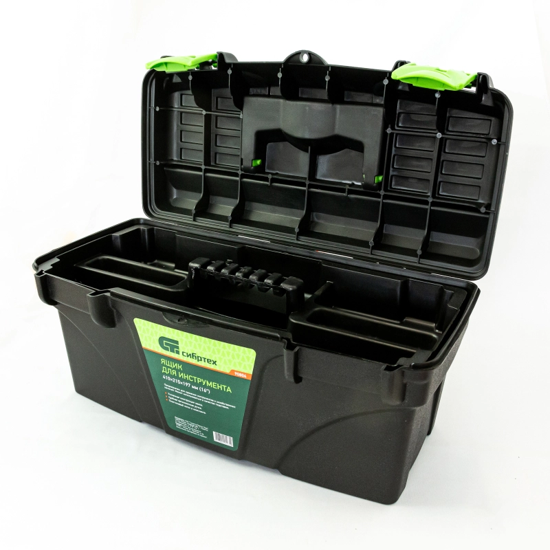 Ящик для инструмента, 410 х 215 х 197 мм, 16", пластик Сибртех (90804)