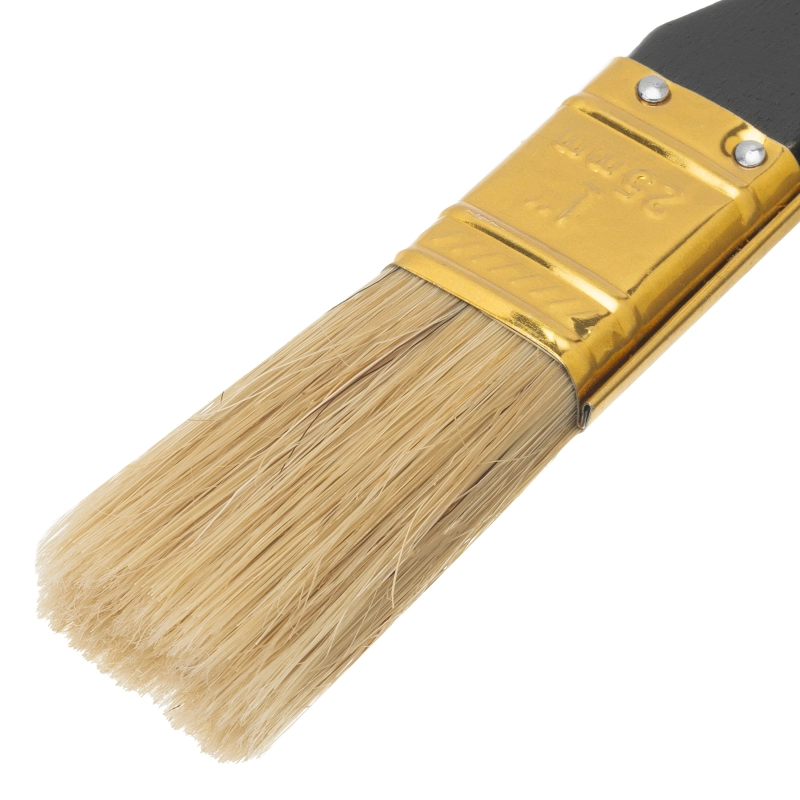 Кисть плоская "Профи" 1", натуральная щетина, деревянная ручка MTX (83150)