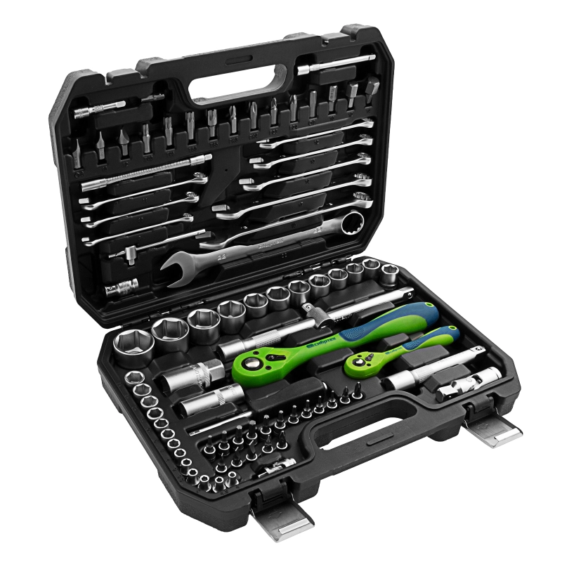 Набор инструментов 82 предмета, CrV, 1/2", 1/4" Сибртех (13514)