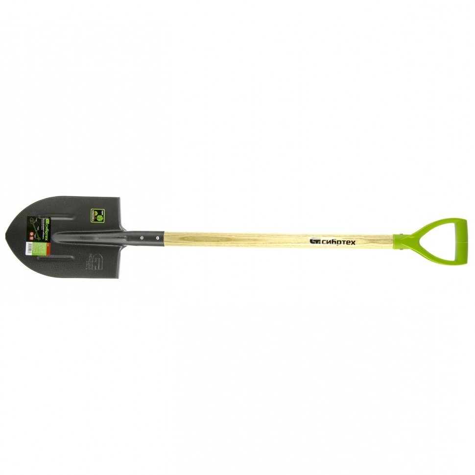 Лопата штыковая, 210х290х1150 мм, деревянный лакированный черенок, Сибртех (61479)