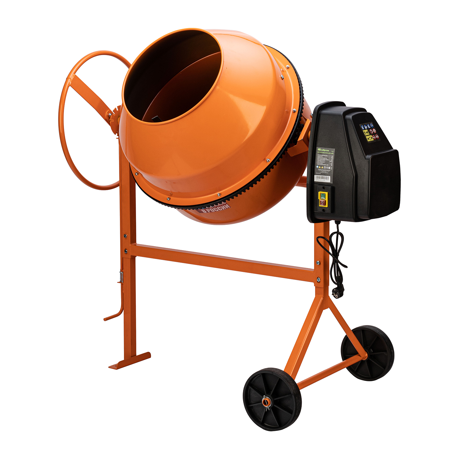 Бетоносмеситель БСЕ-140П, 140 л, 500 Вт, полиамидный венец Сибртех (95507)