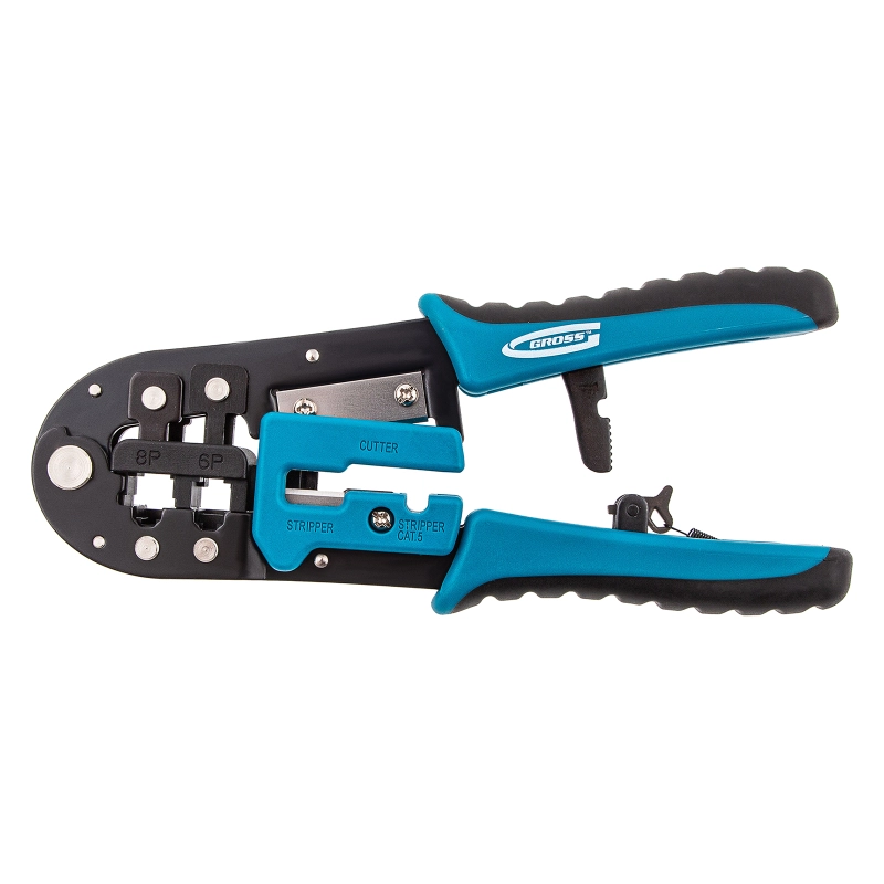 Клещи для обжима телефонных и компьютерных клемм RJ-45, 6P, 8P и RJ-11/12, 6P, 8P Gross (17719)