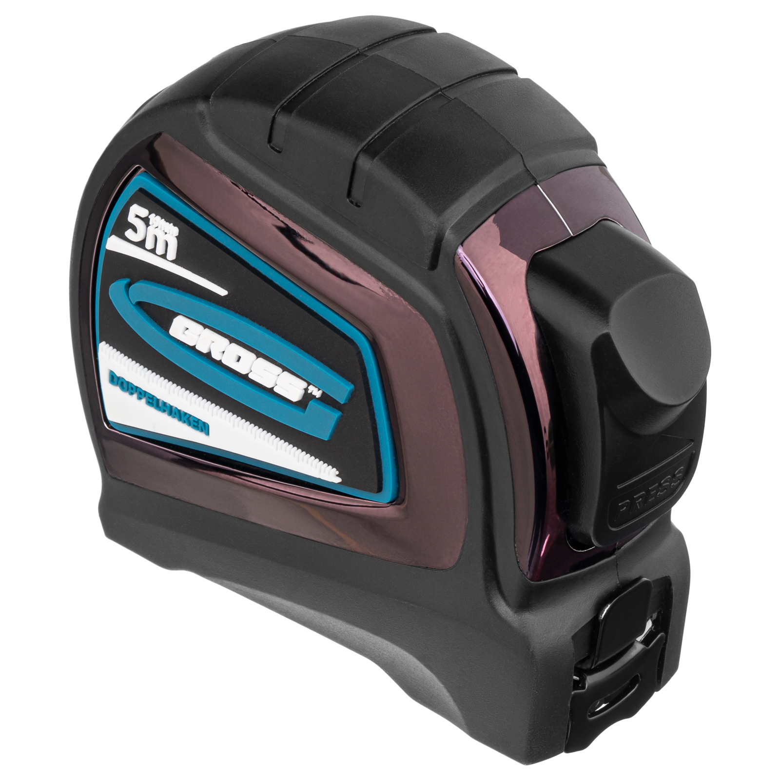 Рулетка "Doppelhaken",5 м x 19 мм,двухсторонний зацеп,Нейлон,двусторонняя шкала,автоматическая фиксация Gross (31123)