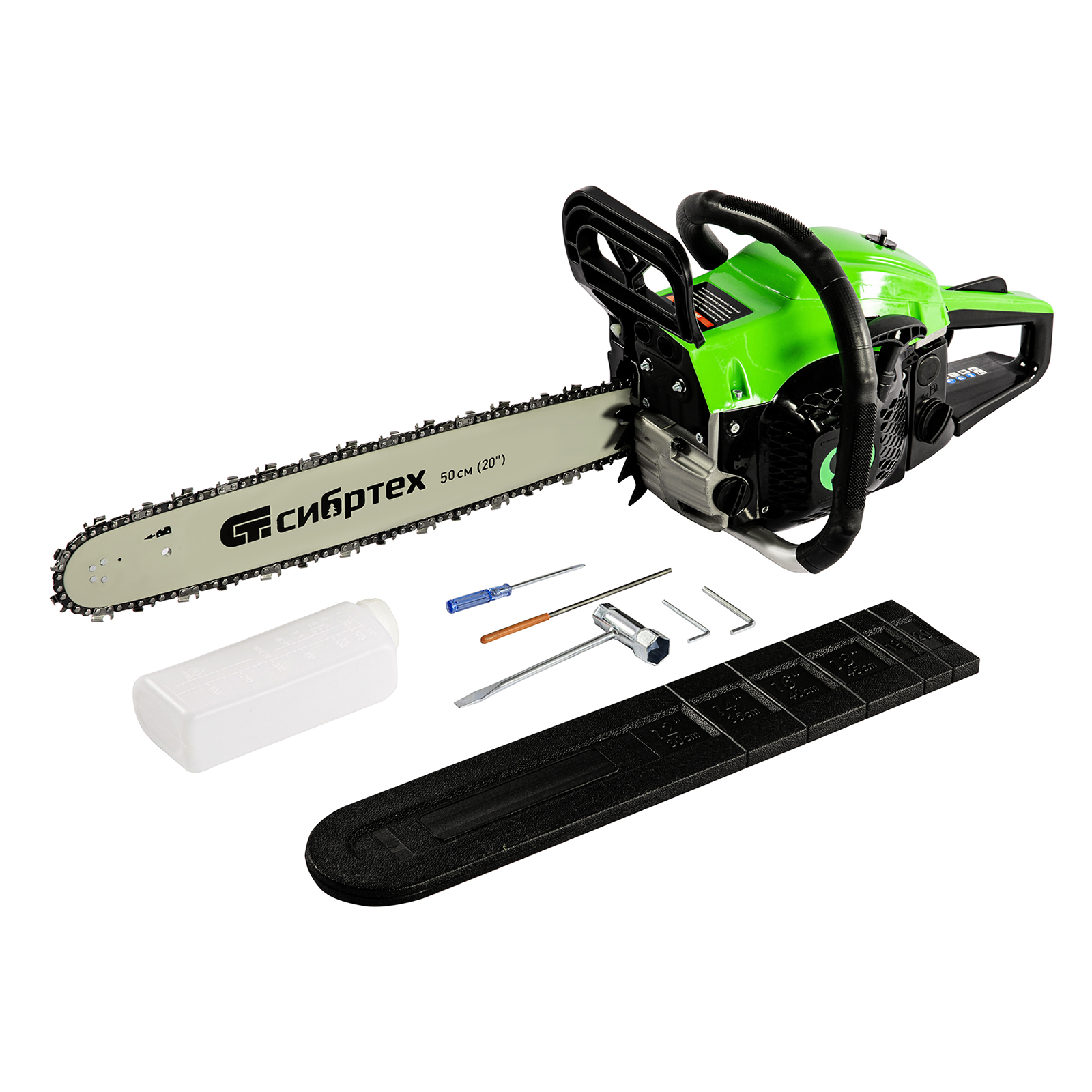 Пила цепная бензиновая ПЦБ-5850, шина 50 см, 58 см3, 4.0 л.с, шаг 0.325, паз 1.5 мм, 76 звеньев Сибртех (95206)