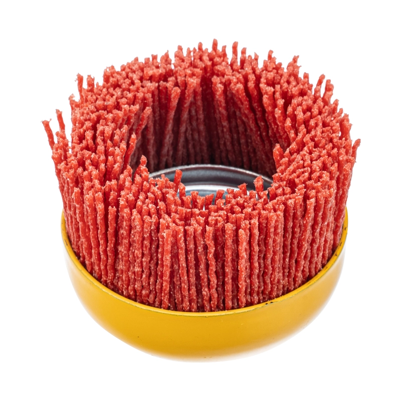 Щетка для УШМ, 75 мм, Чашка, нейлоновая щетина, М14 Denzel (74465)