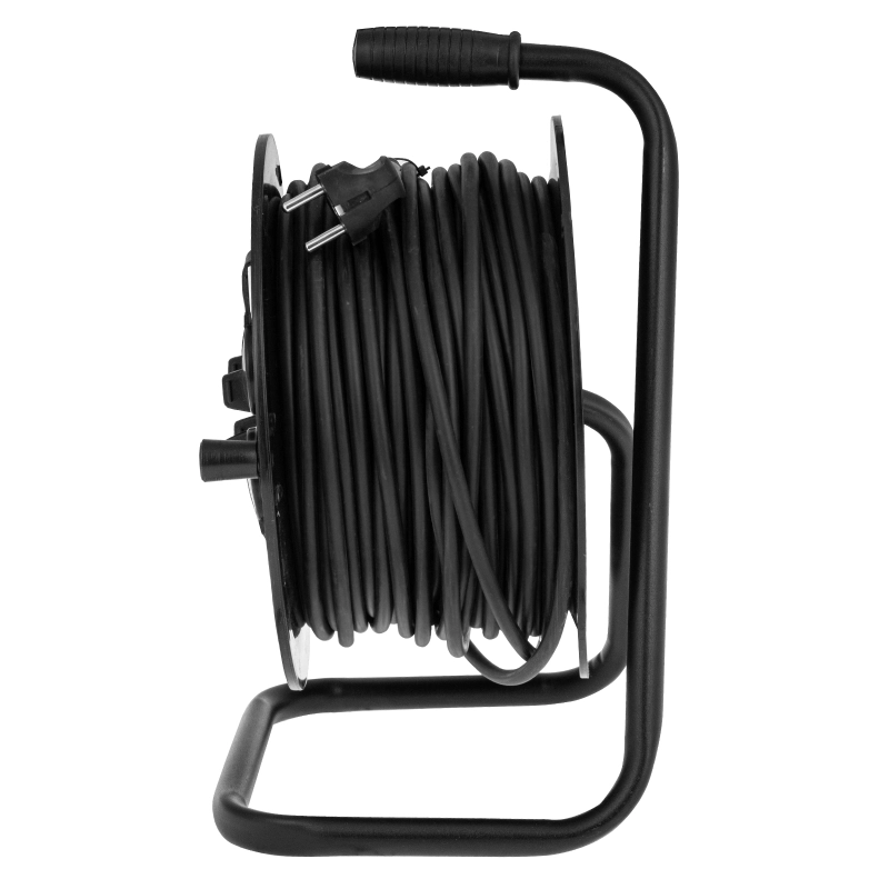 Удлинитель силовой на кабельной катушке, ПВС, 50 м, 4 розетки с крышкой, IP44, 16А, УХз16, Сибртех (96048)