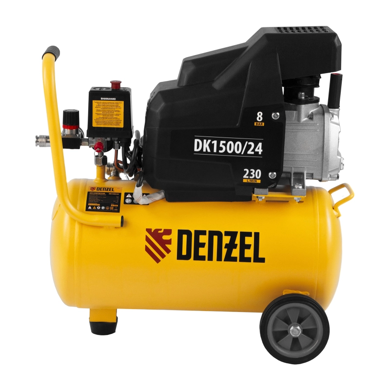 Компрессор воздушный DK1500/24, Х-PRO 1.5 кВт, 230 л/мин, 24 л Denzel (58063)