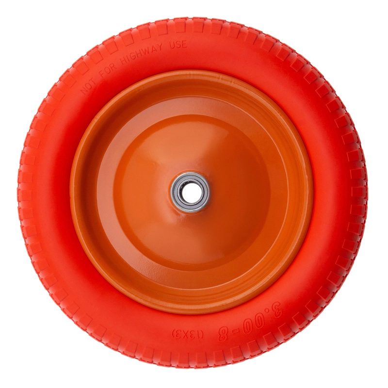 Колесо полиуретановое 3.00-8, длина оси 90 мм, подшипник 20 мм Palisad (68976)