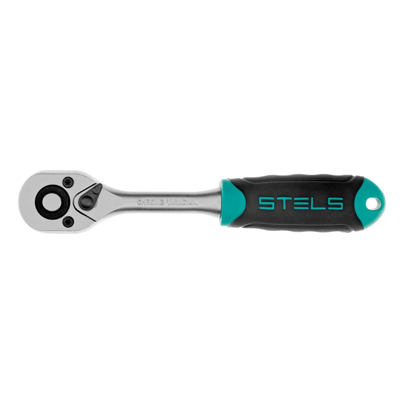 Набор торцевых головок, 1/4", головки 4 - 13 мм, с трещот. ключом, CrV,11 предметов Stels (14125)