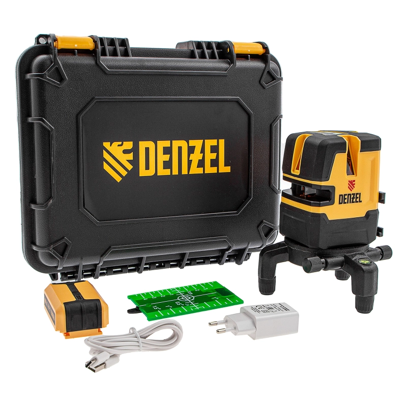 Лазерный уровень LX 06 Green, 30 м, 520 нм, аккумулятор Li 5200 mAh, резьба 5/8" Denzel (35072)