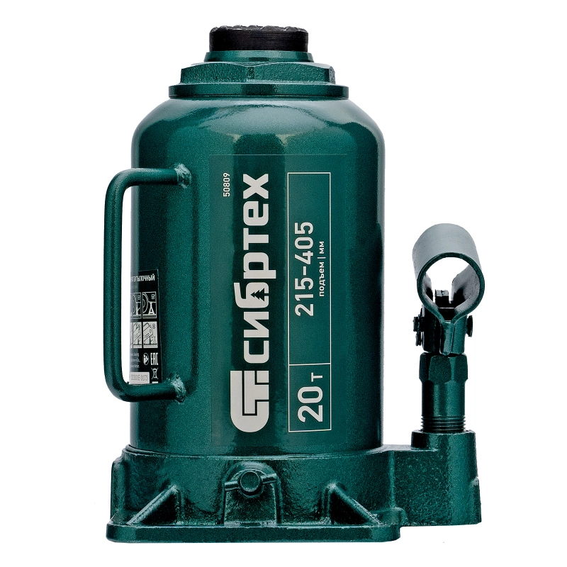 Домкрат гидравлический бутылочный, 20 т, 215-405 мм Сибртех (50809)