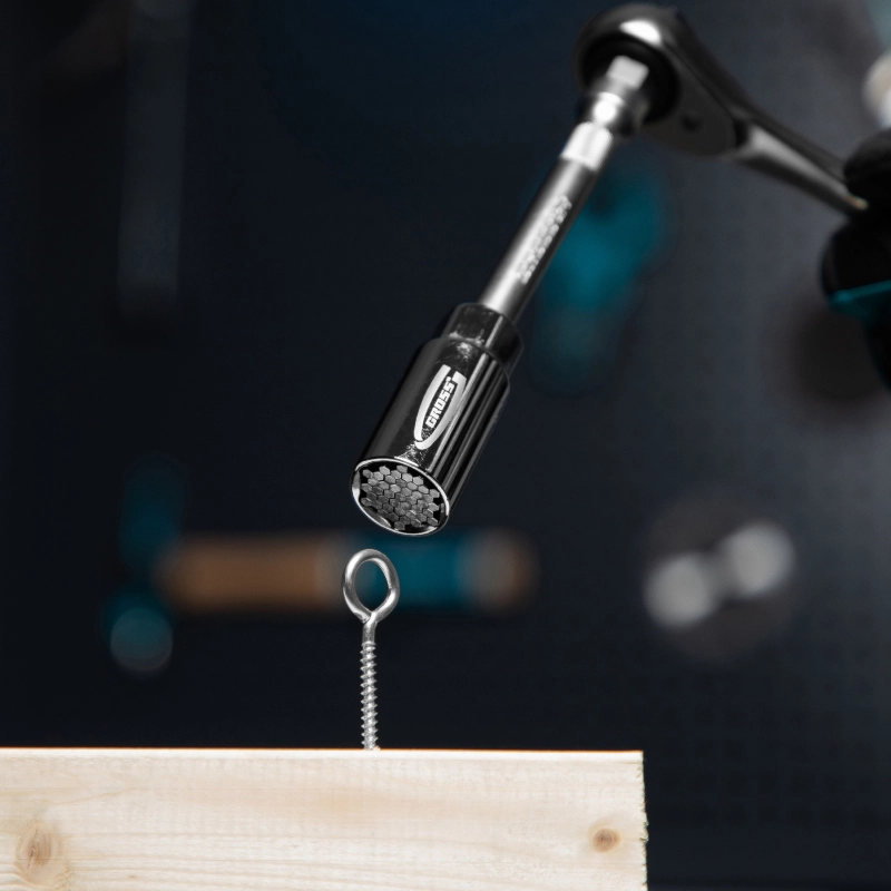 Головка торцевая многоразмерная, CrV, 6-21 мм, под квадрат 3/8, CrV, хромированная Gross (13191)