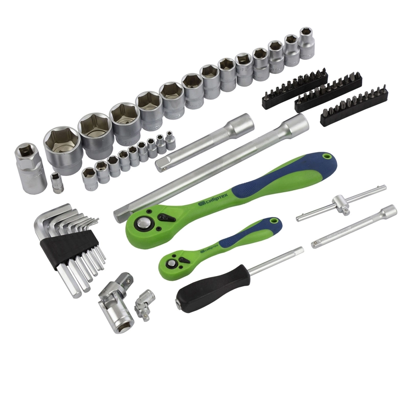 Набор инструментов 89 предметов, CrV 1/2", 1/4" Сибртех (13529)