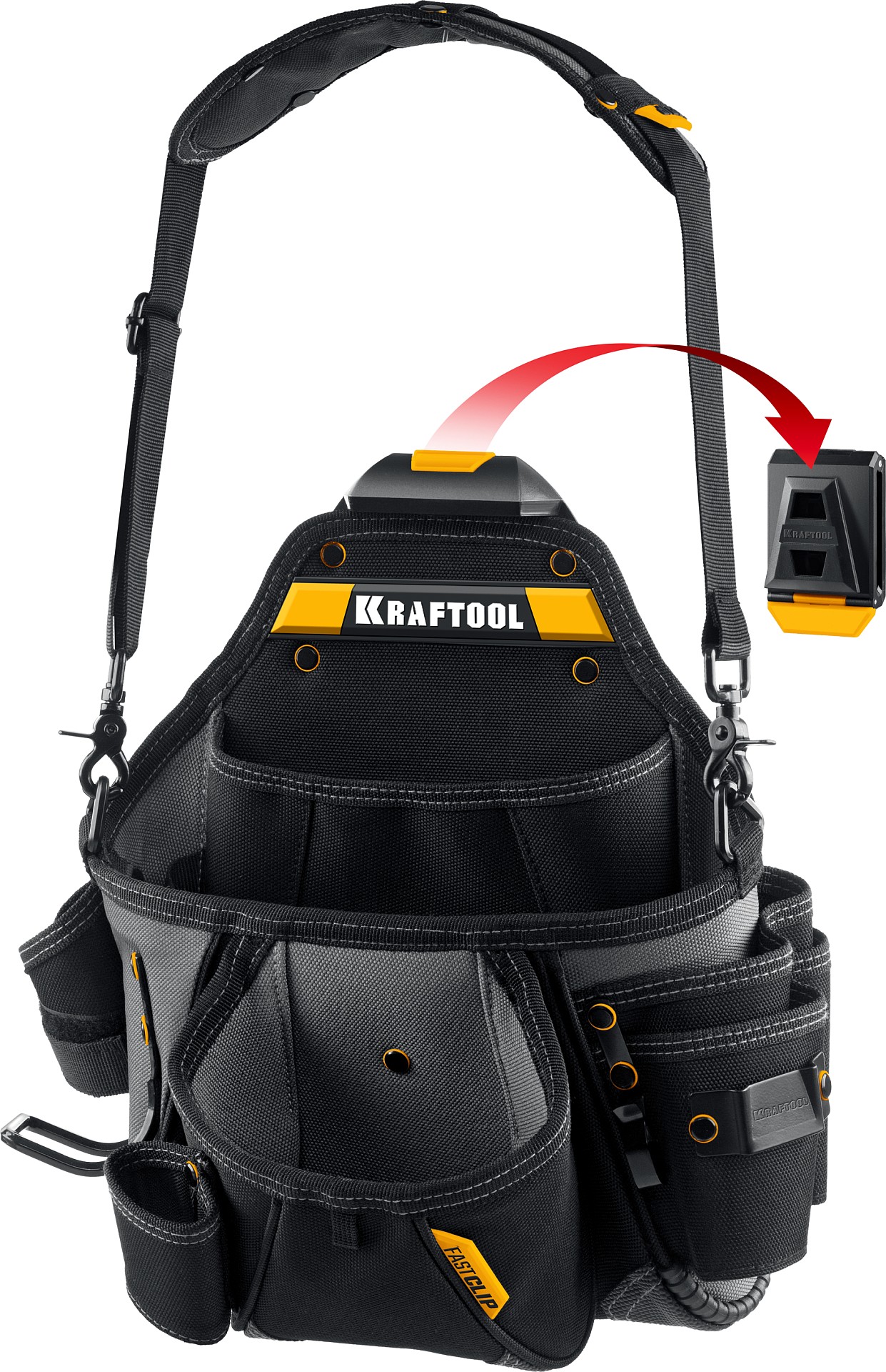 KRAFTOOL KPB-20 поясная сумка с быстросъёмным креплением FastClip, 320 х 310 мм (38767)