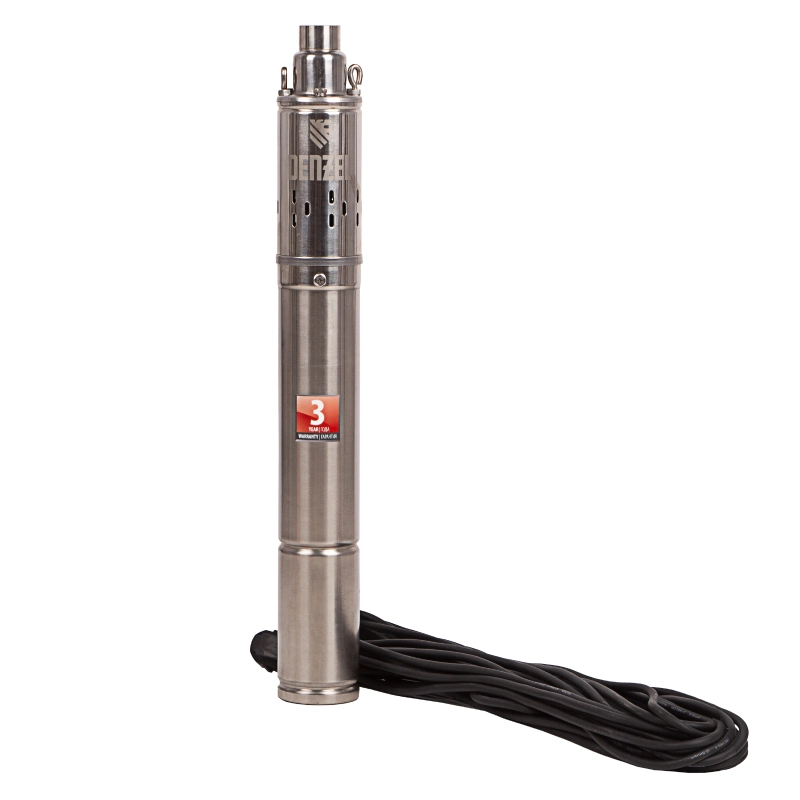 Скважинный насос DWS-3-75, винтовой, диаметр 3", 500 Вт, 1600 л/ч, напор 75 м Denzel (97250)
