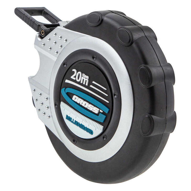 Рулетка геодезическая 20 м х 13 мм, закрытый корпус, металлическая лента, нейлон Gross (31251)