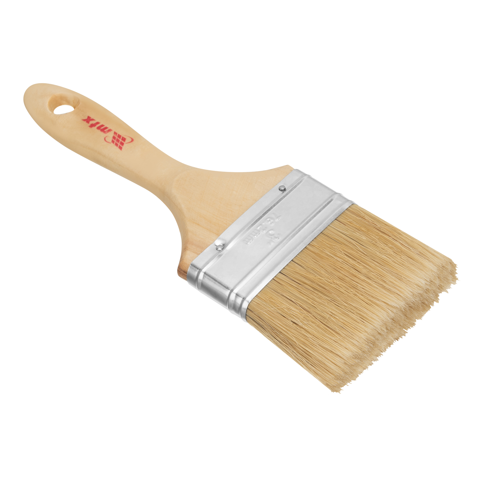 Кисть плоская "Евро" 3", натуральная щетина, деревянная ручка MTX (83056)