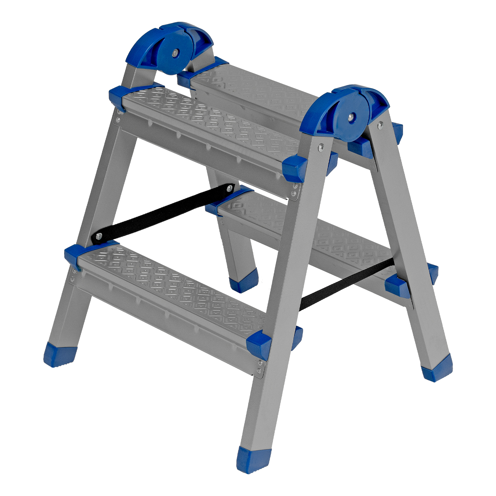 Стремянка двухсторонняя 2 ступени, сталь профиль, стальные ступени, Сибртех (97982)