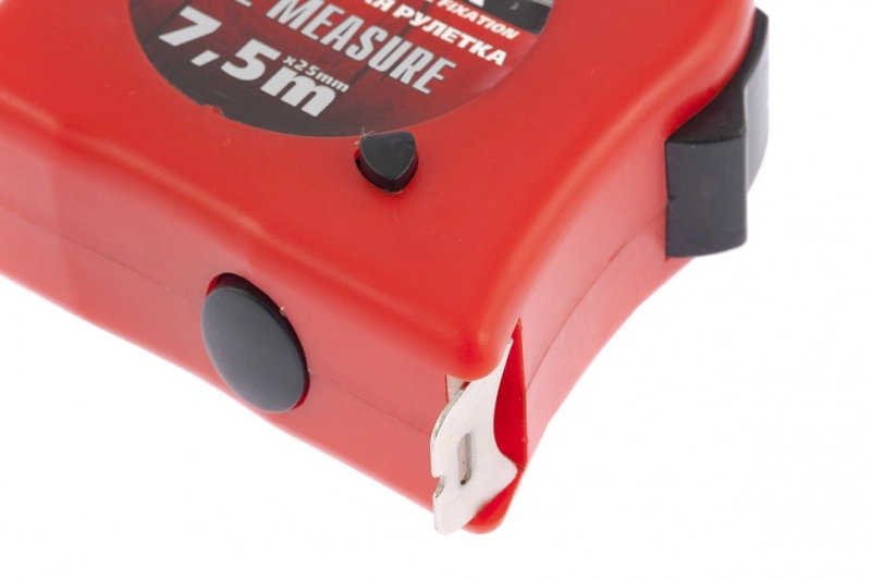 Рулетка Double fixation,7,5 м х 25 мм,обрезиненный корпус,двойная плавная фиксация Matrix (31058)
