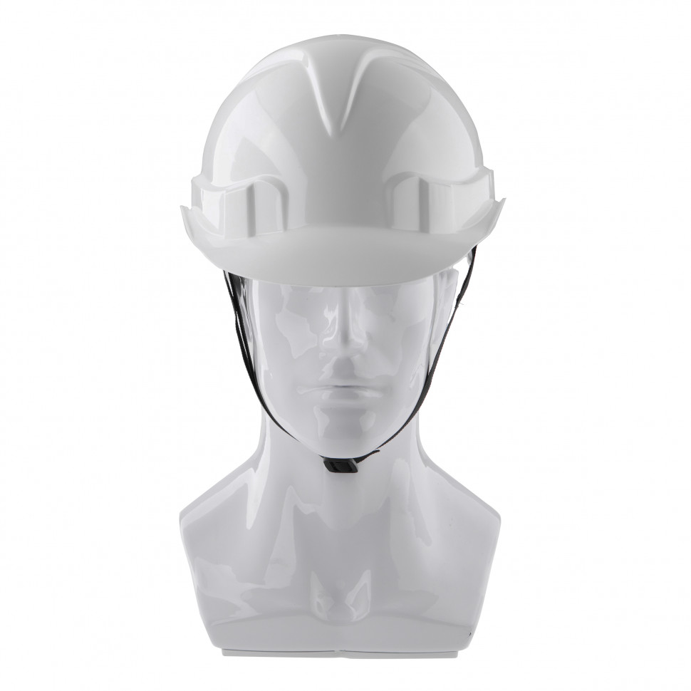 Каска защитная с храповым механизмом, Европласт, белая Сибртех (89109)
