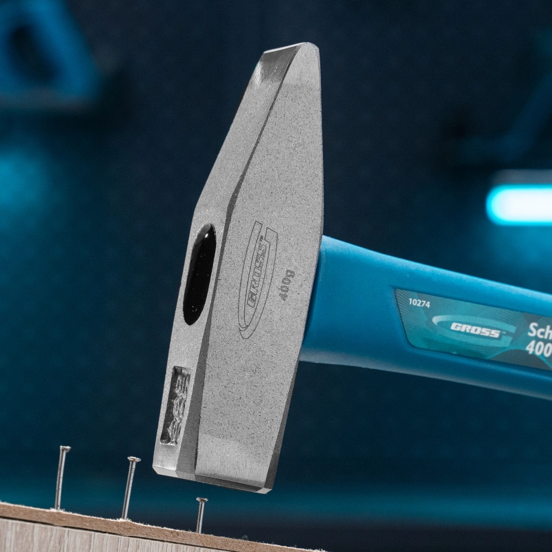 Молоток слесарный, 400 г, квадратный боек, фибергласовая обрезиненная рукоятка Gross (10274)