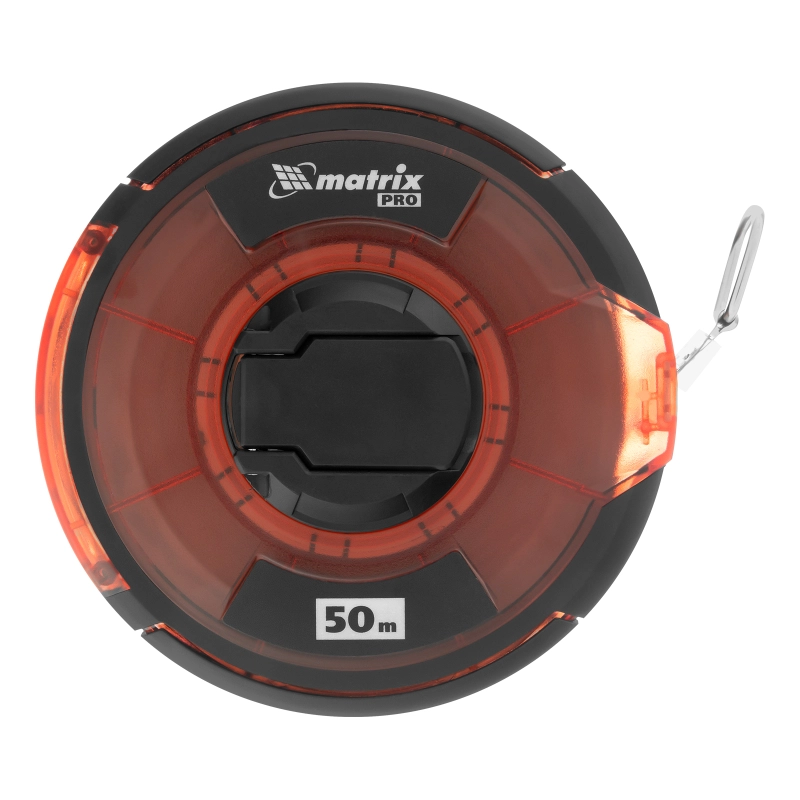 Рулетка геодезическая 50 м х 12,5 мм, закрытый корпус, стальная лента, односторонняя шкала, Pro Matrix (31282)