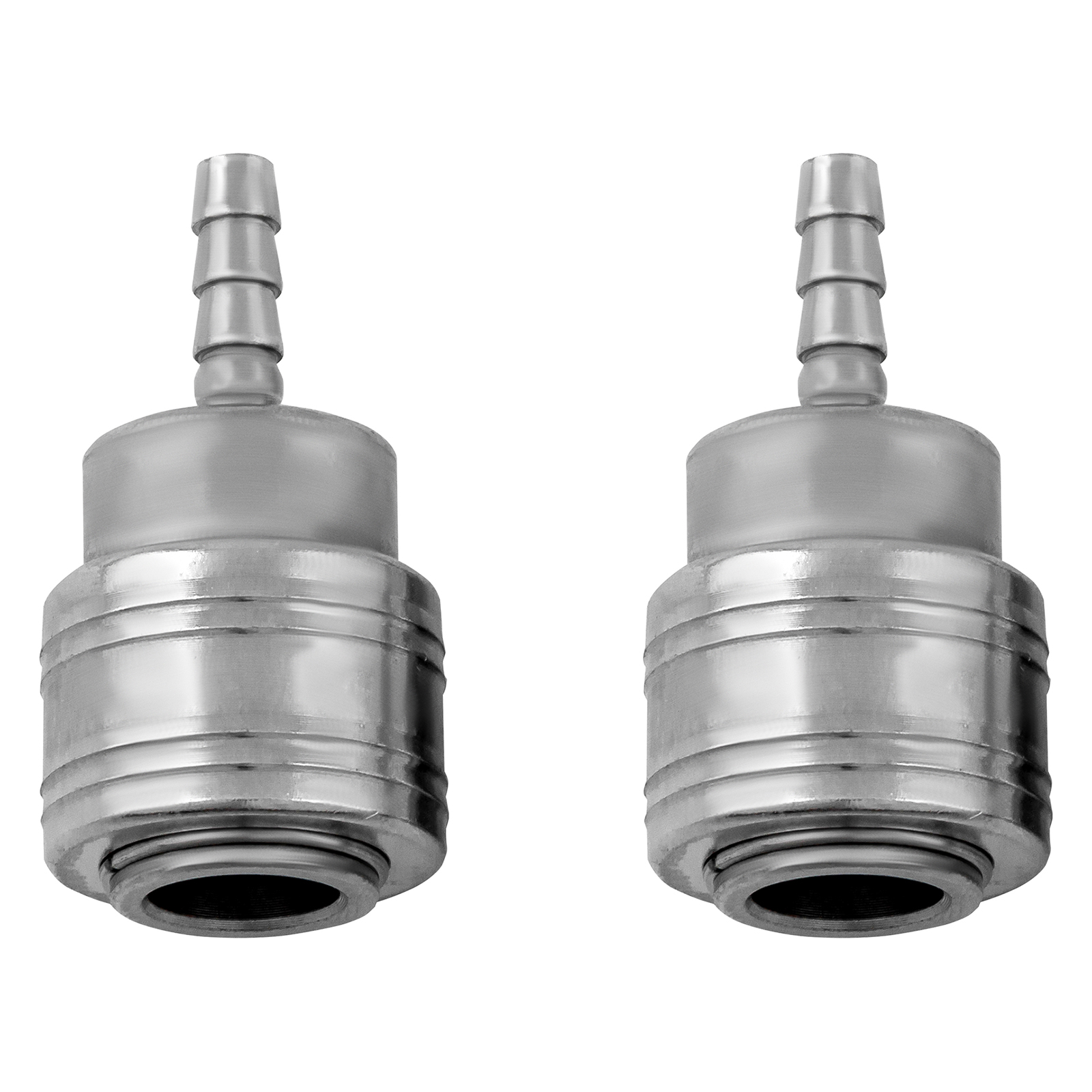 Муфта универсальная быстросъемная ("мама") 1/4, со штуцером "елка" под шланг 6 мм, 2 шт, Stels (57052)